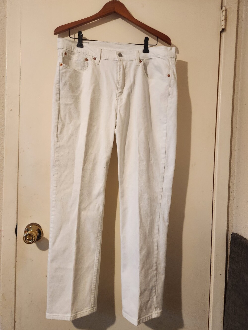 Levis Classic Men's White Straight-Leg Jeans Sz 36X30